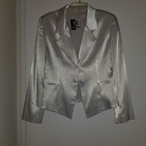 Silver Satin Blazer